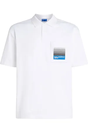 Karl Lagerfeld Playera tipo polo con logo estampado