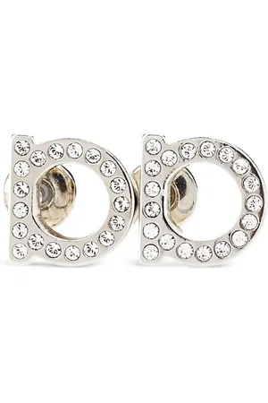 Salvatore Ferragamo Aretes Gancini con apliques de cristal