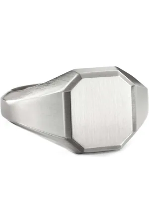 David Yurman Anillo de sello Streamline en plata de ley de 14mm