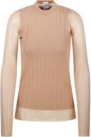 Sportmax Suéter tejido de canalé manga larga