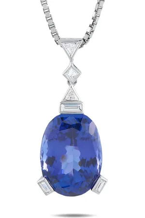 LB Exclusive Platinum tanzanite and diamond necklace