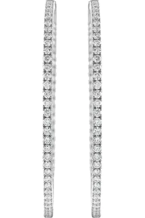 LB Exclusive 14K White Gold 4.25ct Lab-Grown Diamond Hoop Earrings LGD07-020325