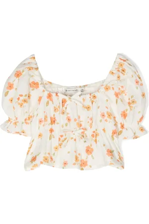 The New Society Blusa con mangas farol y estampado floral