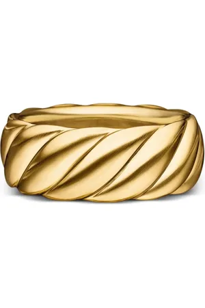 David Yurman Anillo de banda Sculpted Cable Contour en oro de 18kt de 9mm