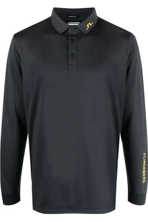 J Lindeberg Playera tipo polo manga larga con logo bordado