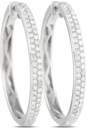 LB Exclusive Arracadas en oro blanco de 14kt con diamante