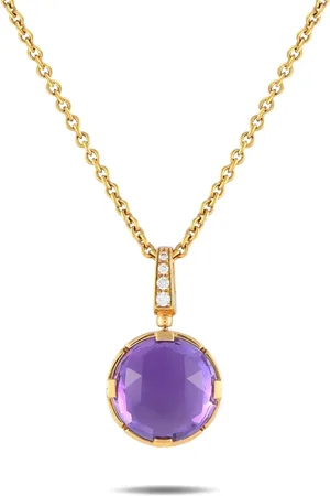 Bvlgari 18K rose gold Parentesi diamond and amethyst necklace