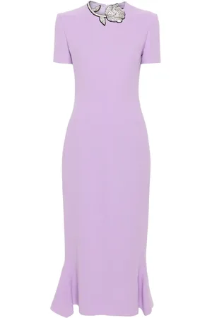DAVID KOMA Vestido midi con detalles de cristal