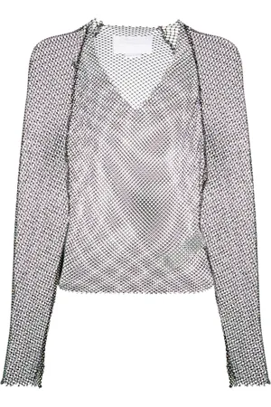 GENNY Top con cuello en V y detalles de strass