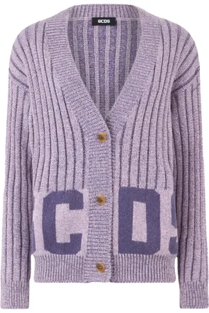 GCDS Cárdigan tejido con logo en intarsia