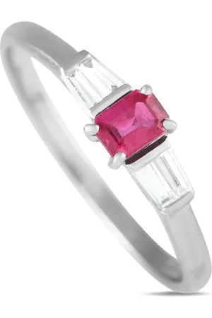 LB Exclusive Anillo en platino con diamante y rubí