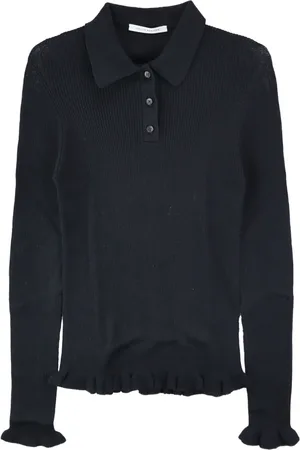 Cecilie Bahnsen Playera tipo polo de canalé con volantes