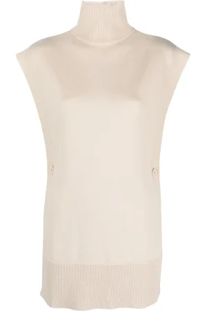 Max Mara Top tejido sin mangas con cuello vuelto