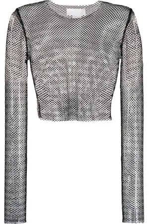 GENNY Top de malla con apliques de strass