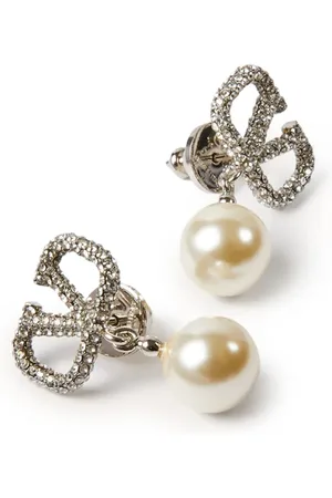 VALENTINO GARAVANI Aretes VLogo Signature con perla