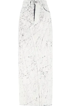 Maison Margiela Falda midi con acabado revestido