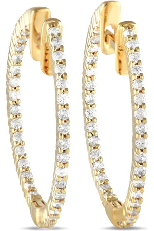LB Exclusive Arracadas Inside-Out en oro amarillo de 14kt con diamante