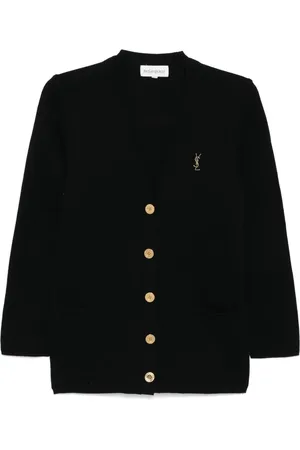 Saint Laurent Cárdigan con logo bordado 1990-2000