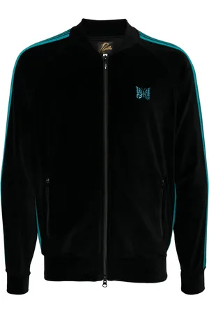 Pins & Needles Chamarra deportiva de velour con logo bordado