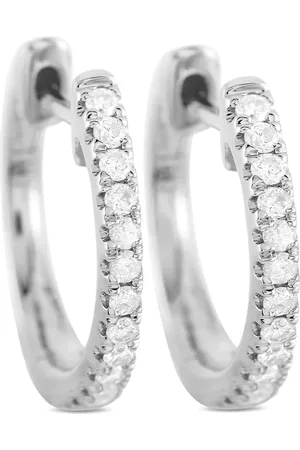 LB Exclusive Arracadas en oro blanco de 14kt con diamante
