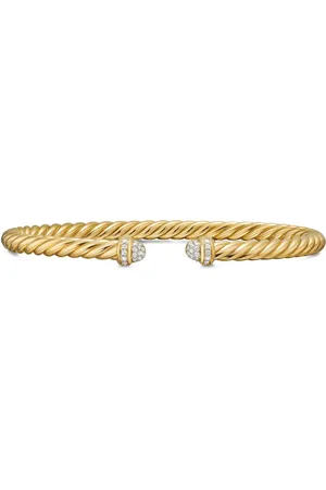 David Yurman Brazalete Cablespira® Flex en oro amarillo de 18kt con diamantes