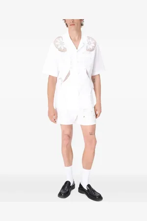 Marine Serre Camisa bowling manga corta