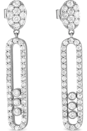 LB Exclusive Aretes en oro blanco de 14kt con diamante