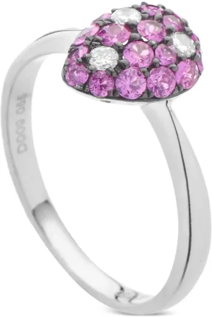 LB Exclusive Anillo en oro blanco de 18kt con diamante y rubí