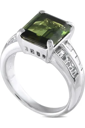 LB Exclusive Anillo en platino con diamantes y turmalina
