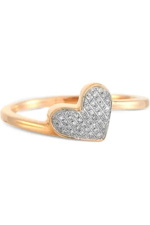 LB Exclusive Anillo en oro rosa de 14kt con motivo de corazón y diamantes