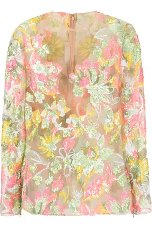 Elie saab Blusa bordada con lentejuelas