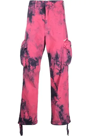 OFF-WHITE Pants cargo con estampado tie-dye