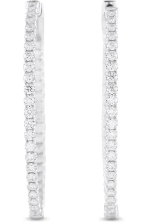 LB Exclusive Arracadas en oro blanco de 14kt con diamante