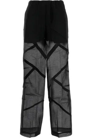 CO Pantalones anchos n paneles traslúcidos