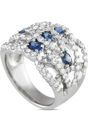 LB Exclusive Platinum diamond and sapphire ring
