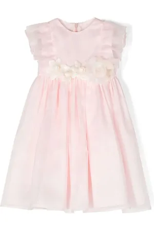 LA STUPENDERIA Vestido de seda con aplique floral
