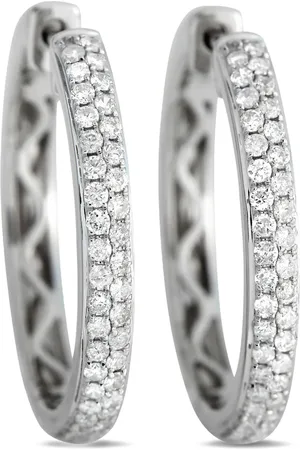 LB Exclusive Arracadas en oro blanco de 14kt con diamantes de 0.65ct AER-10191