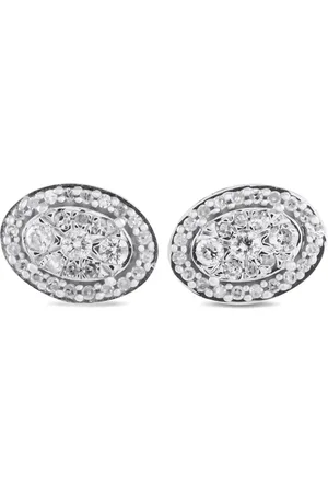 LB Exclusive Aretes en oro blanco de 10kt con diamante