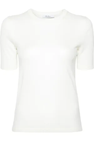 Max Mara Playera de tejido fino con cuello redondo