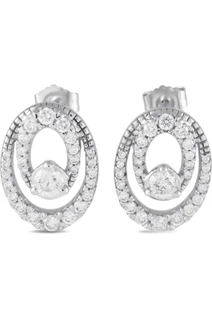 LB Exclusive Aretes en oro blanco de 14kt con diamante