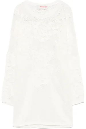 Fiorucci Playera de crochet con estampado floral