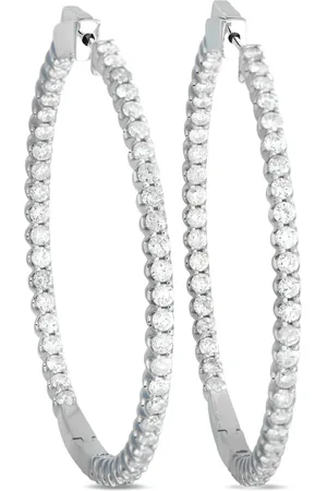 LB Exclusive Arracadas Inside-Outen oro blanco de 14kt y diamante