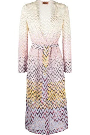 Missoni Vestido midi con estampado en zigzag y cinturón