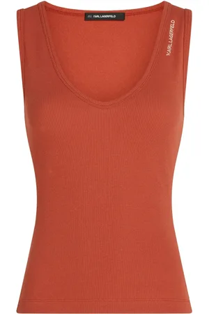 Karl Lagerfeld Camiseta tejida de canalé con cuello en V