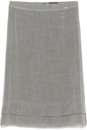 CHANEL Falda midi con cierre 1999