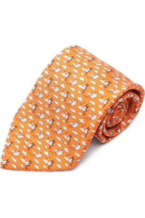 Hermès Corbata de seda Swan 2010