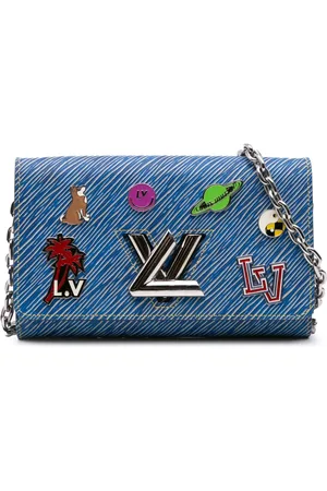 LOUIS VUITTON Bolsa crossbody Twist Pins de mezclilla y piel Epi con cadena 2017