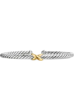 David Yurman Brazalete Cable Flex X Station en oro amarillo de 14kt y plata de ley