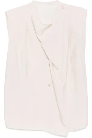 Less Blusa de seda cruzada sin mangas