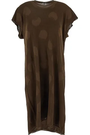 UMA WANG Vestido midi con estampado de lunares